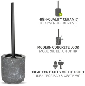Perie de WC gri din ceramică Sacile – Wenko