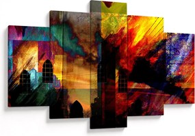 Tablou - Oraș colorat, abstracție (150x105 cm)