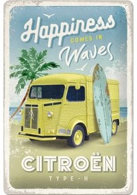 Placă metalică Citroen Type H - Happiness Comes in Waves, (20 x 30 cm)