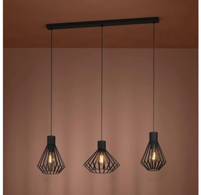 Lustră pe cablu Eglo 390125 BASIDANO 3xE27/40W/230V negru