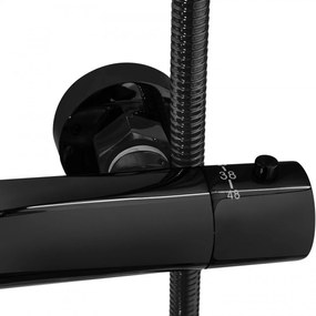 Set de dus cu termostat Lungo negru metalic