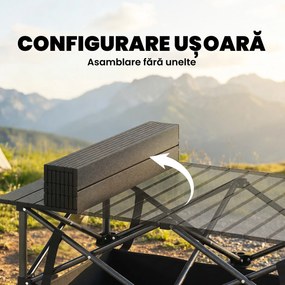 Masă de Picnic Pliabilă și Portabilă Outsunny cu Plasă de Depozitare și Geantă pentru Transport, pentru Camping și Exterior, Negru | Aosom Romania