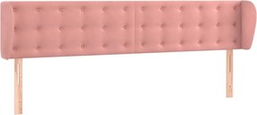 vidaXL Tăblie de pat cu aripioare roz 163x23x78/88 cm catifea