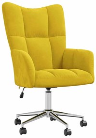 328168 vidaXL Scaun de relaxare, galben muștar, catifea