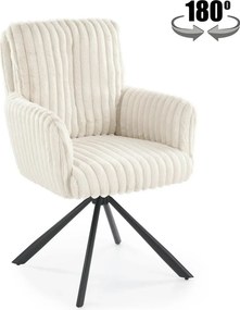 Scaun K572, crem - Vito 23, blana articiala/otel, 62x68x93 cm