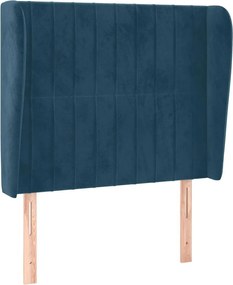 vidaXL Tăblie pat cu aripioare albastru închis 83x23x118/128cm catifea