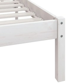 Cadru de pat UK Single, alb, 90x190 cm, lemn masiv de pin Alb, 90 x 190 cm