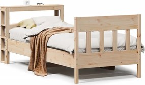 vidaXL Cadru de pat fără saltea, 75x190 cm, lemn masiv de pin