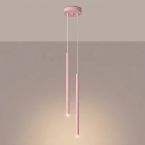 Sollux SL.2130 - Lustra suspendată pe cablu PASTELO 2xG9/8W/230V roz