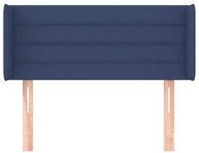 Tablie de pat cu aripioare albastru 103x16x78 88 cm textil 1, Albastru, 103 x 16 x 78 88 cm