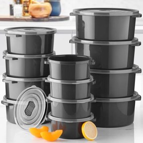 Set 12 cutii depozitare , UnicUtil, Premium Versatile, Antracit
