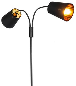 Lampa de podea moderna neagra cu 2 lumini - Carmen