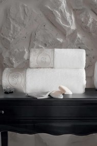 Set prosop și prosop de corp GRANT, 2 buc Alb - Bej / Beige Set (prosop 50x100cm, prosop de corp 75x150cm)