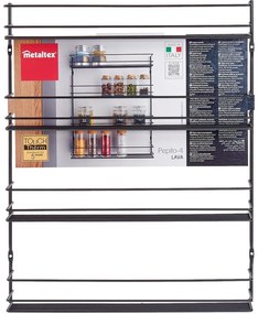 Organizator pentru mirodenii, de montat pe perete, din oțel inoxidabil – Metaltex