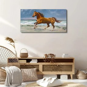 Tablou canvas plajă coasta cal mare valuri