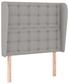 Tablie de pat cu aripioare gri deschis 103x23x118 128 cm textil 1, Gri deschis, 103 x 23 x 118 128 cm
