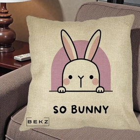 Perna Decorativa So Bunny Kawaii, 40x40 cm, Crem, Husa Detasabila, Perna Inclusa, BEKZ®