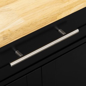 HOMCOM Cărucior de bucătărie Servierwagen Insula de bucătărie, 1 Suport pentru condimente, 1 Suport pentru prosoape, 109 cm x 40 cm x 89 cm, Negru | Aosom Romania