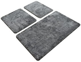 Set 3 covorase de baie Havai, Chilai, 40x60 cm/50x60 cm/60x100 cm, fume