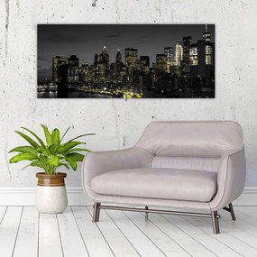 Tablou cu metropolă nocturnă (120x50 cm)