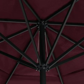 Umbrela de soare de exterior stalp aluminiu rosu bordo 600 cm Rosu bordo, 600 cm