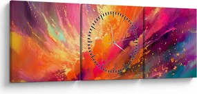 Tablou - Abstractizare dinamică (cu ceas) (90x30 cm)