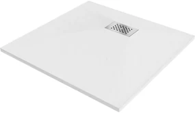 Cabina de duș Mexen Hugo SMC 80 x 80 cm, alb, capac inox - 42108080-X