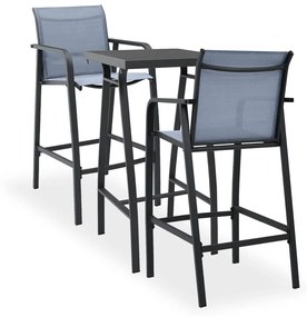 3073573 vidaXL Set mobilier de bar pentru grădină, 3 piese, negru și gri