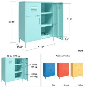 Dulap metalic albastru deschis 80x102 cm Cache - Novogratz