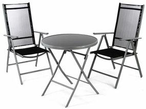 Set de scaune și masă de grădină-negru