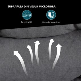 HOMCOM Fotoliu de Podea Relaxant Rotativ 360° cu Spătar Reglabil în 5 Poziții, 62x70x95 cm, Gri | Aosom Romania