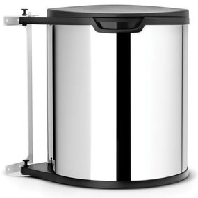 Brabantia Coș încorporabil 647044, 15 L, Deschidere largă, Coș interior din plastic, Inox