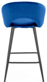 Scaun de bar H96 velvet albastru
