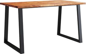 vidaXL Masă cu margini naturale, 140x80x75 cm, lemn masiv de acacia