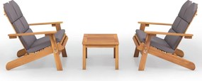 vidaXL Set mobilier de grădină Adirondack, 3 piese, lemn masiv acacia