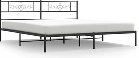 vidaXL Cadru de pat metalic cu tăblie, negru, 183x213 cm