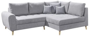 Coltar dreapta Alice, 3 locuri, 249 x 175 x 94 cm, PAL/lemn/poliester, gri deschis