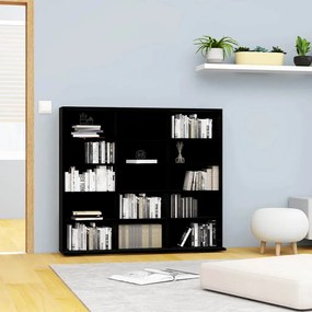 vidaXL Dulap pentru CD-uri, negru, 100 x 23 x 89,5 cm, lemn prelucrat