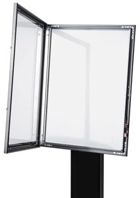 Vitrina meniului cu iluminare LED 4 x A4, negru