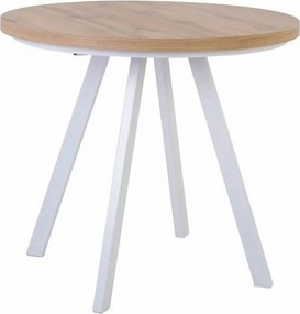 Masa extensibila PARES, stejar wotan/alb, PAL laminat/lemn, 90/180x90x