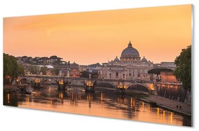 Panouri de sticlă râu Roma Sunset poduri clădiri