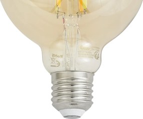 Set de 5 becuri LED inteligente E27, reglabile, G95, aurii, 7W, 806 lm, 1800-6500K