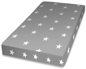 Expedo Saltea pentru copii cu husa TESSUTO, 70x140x10, gri/stele albe