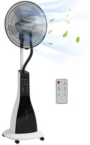 HOMCOM Ventilator Nebulizant cu Cronometru, 3 Moduri, 3 Viteze, Platformă Metalică și Platformă ABS, 44.5x38.5x120 cm, Negru | Aosom Romania