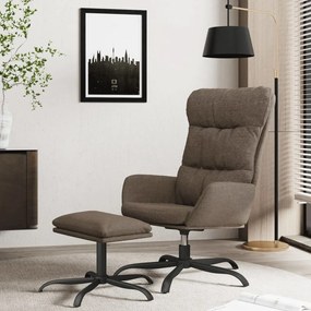 3097592 vidaXL Scaun de relaxare cu taburet, gri taupe, textil