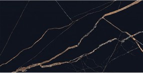 Mexen Fossil Probă neagră de gresie vitrificată rectificată G1, placă pentru pardoseală și perete, luciu înalt