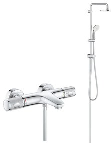 Coloana cada/dus cu termostat, Grohe Grohtherm Performance, palarie 210mm, para dus 1 tip jet,crom(34830000 ,26381001  )