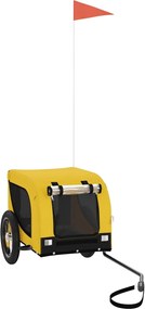 vidaXL Remorcă bicicletă animale companie, galben/negru, oxford/fier