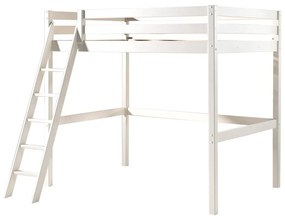 Pat pentru copii cu scară Vipack Pino, 140 x 200 cm, alb