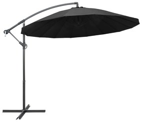 Umbrela de soare suspendata, antracit, 3 m, stalp de aluminiu